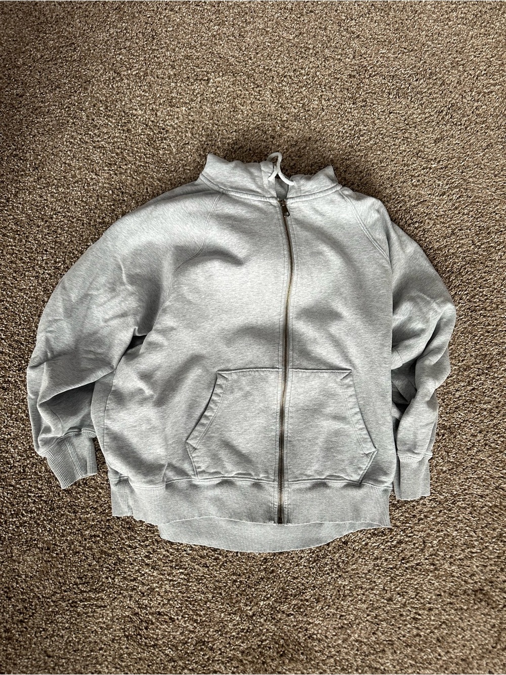 American Eagle Outfitters Heather Gray Full-Zip Hoodie